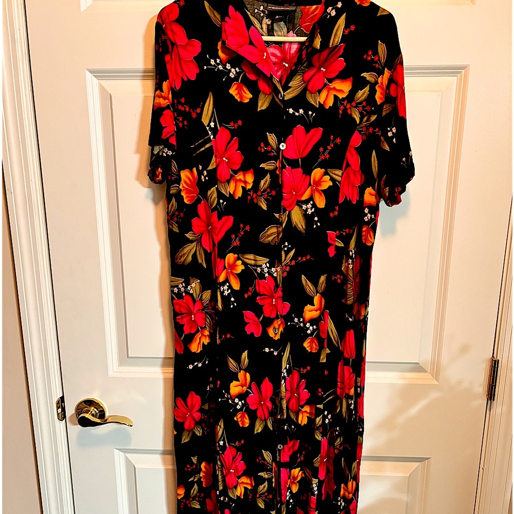 Notations clothing Co. - Midi length, light weight, flowy dress. Multi-colored.
